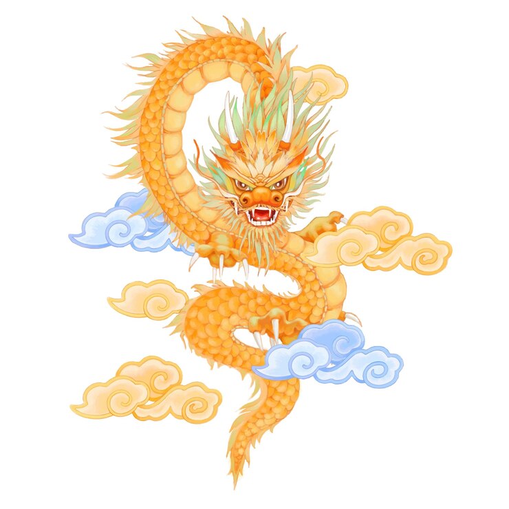 Ilustración vectorial del dragón de Asia