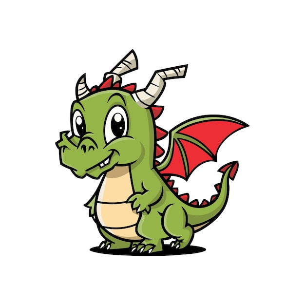 Ilustración vectorial de un dragón lindo