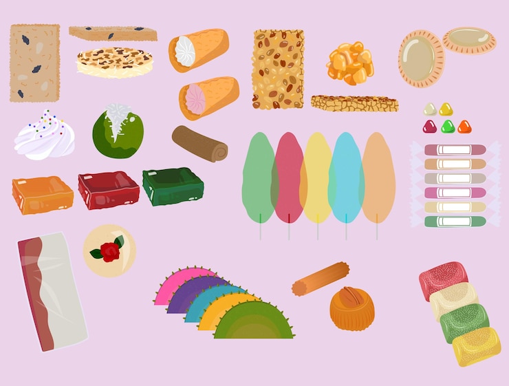 Vector ilustración vectorial de dulces típicos mexicanos dulces tradicionales de méxico