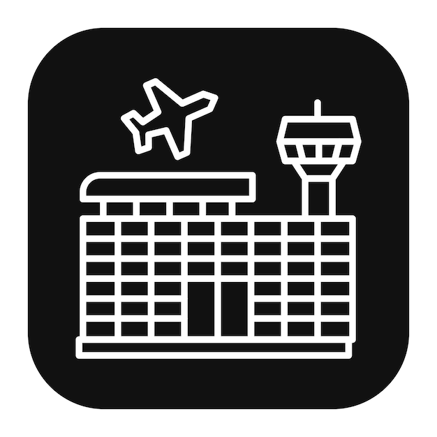 Ilustración vectorial del edificio del aeropuerto