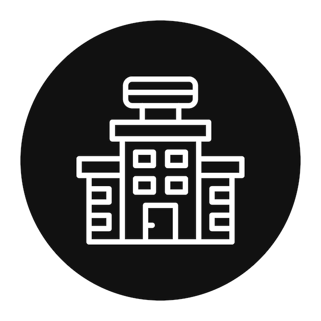 Ilustración vectorial del edificio del hotel