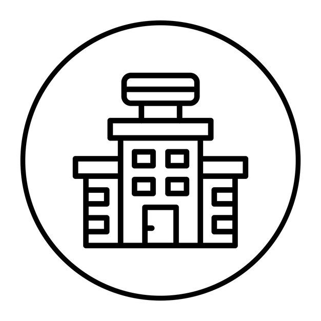 Ilustración vectorial del edificio del hotel