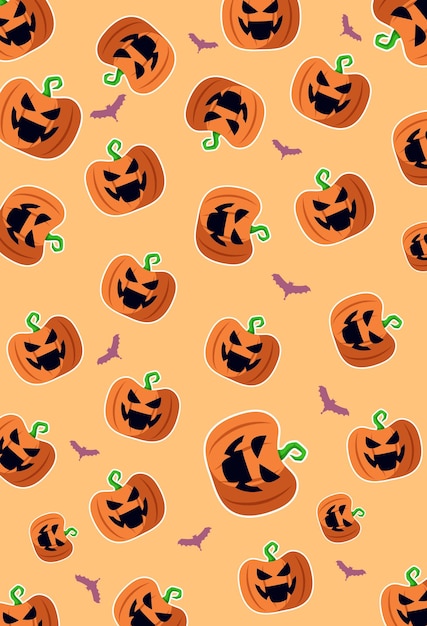 Ilustración vectorial editable paquete de regalo de calabaza de Halloween o plantilla de patrón de pared