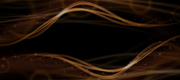 Ilustración vectorial del efecto de brillo dinámico dorado aislado en fondo negro