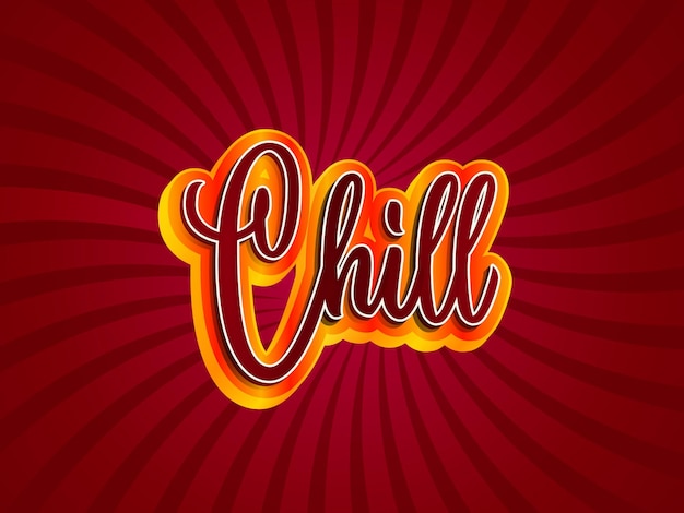 Ilustración vectorial del efecto de texto Colorful Chill Word