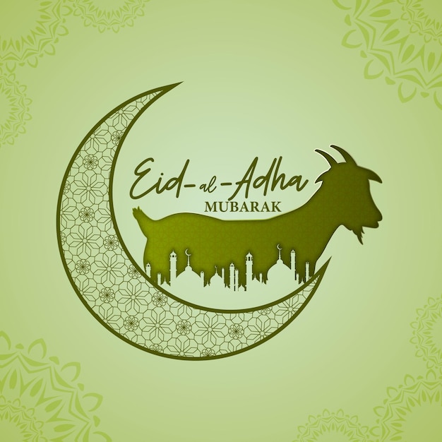 Ilustración vectorial de Eid al adha mubarak Banner de redes sociales