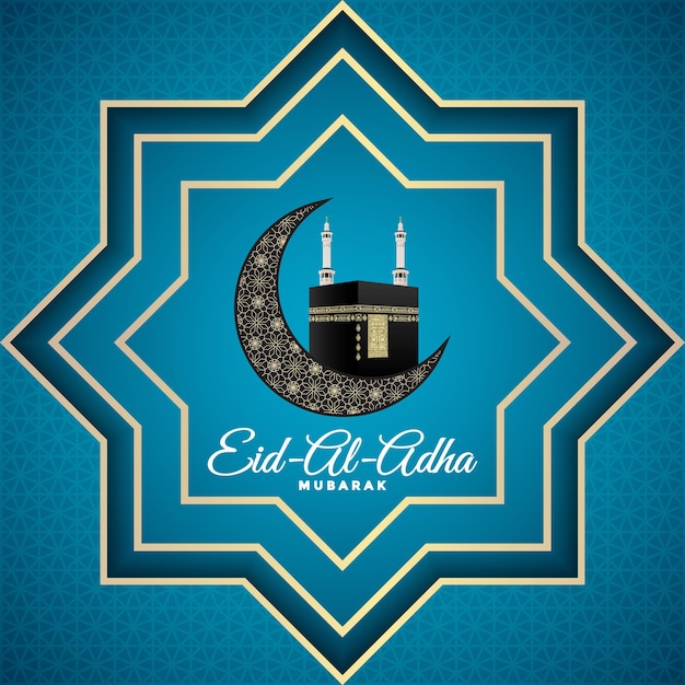 Ilustración vectorial de eid al adha mubarak publicación en redes sociales