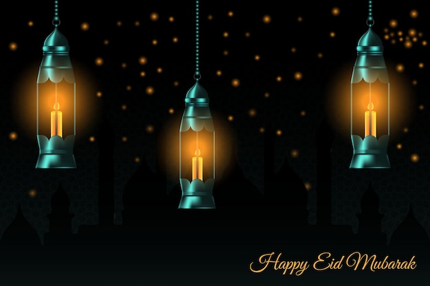 Ilustración vectorial eid ramadan fondo