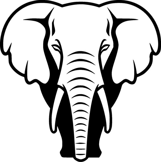 Vector ilustración vectorial de elefante minimalista y logotipo plano