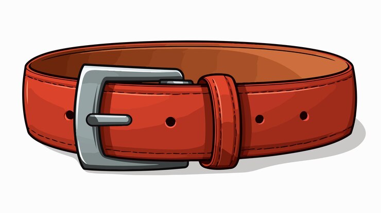 Vector ilustración vectorial elegante de cinturón marrón rojo para proyectos de diseño de moda