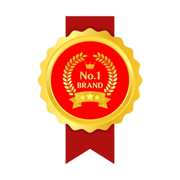Ilustración vectorial elegante de la insignia de la marca No1