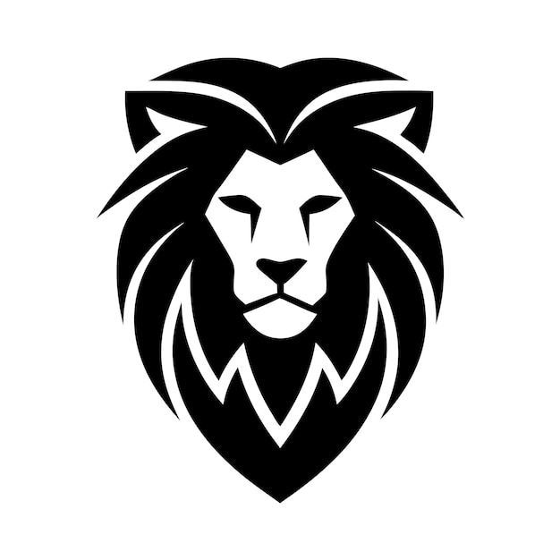 Ilustración vectorial elegante del logotipo de la cabeza de león