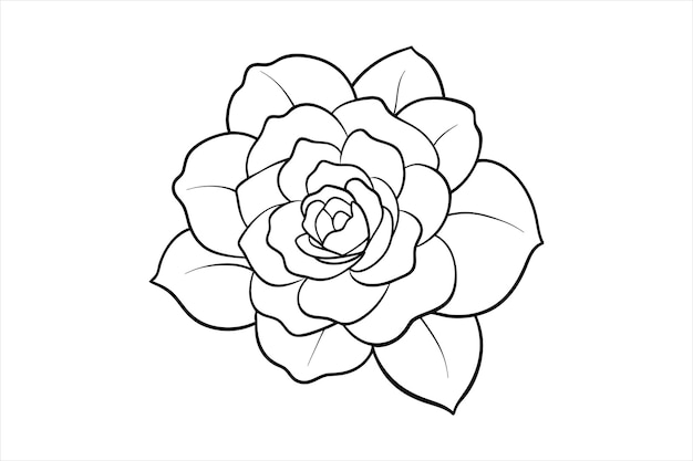 Ilustración vectorial elegante de silueta de camelia para diseñadores