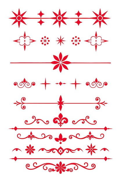 Ilustración vectorial de los elegantes adornos de los divisores