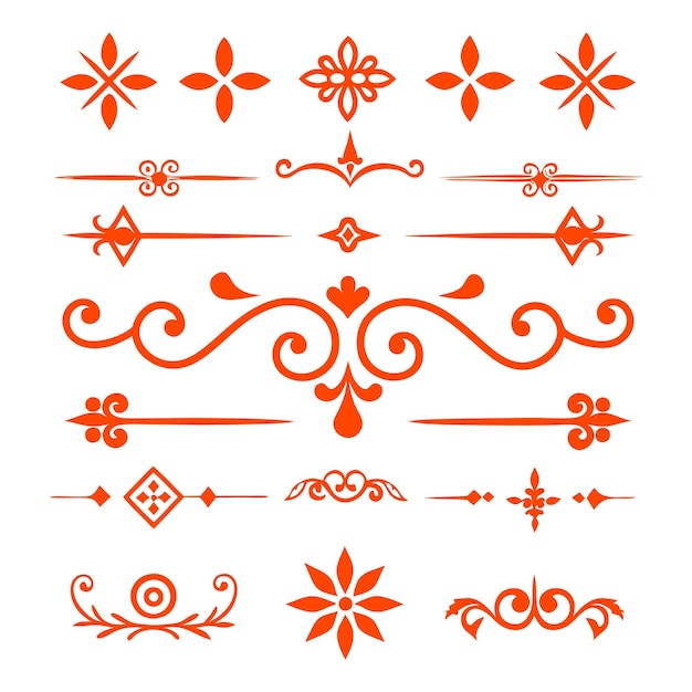 Ilustración vectorial de los elegantes adornos de los divisores