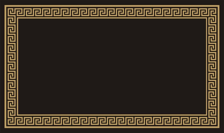 Ilustración vectorial del elemento de borde del marco rectangular dorado de fondo de color negro