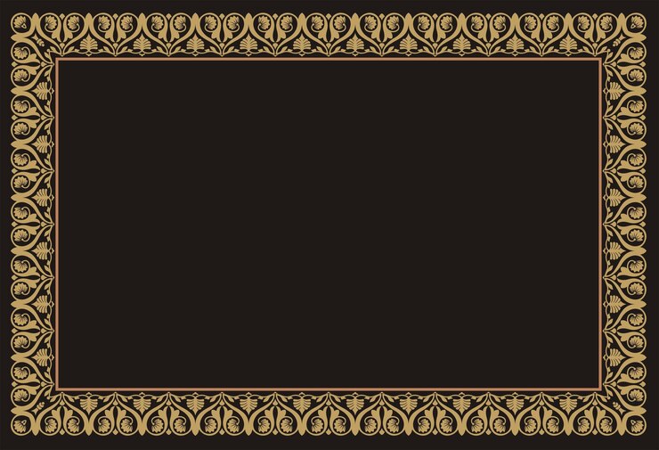 Ilustración vectorial del elemento de borde del marco rectangular dorado