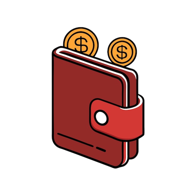Ilustración vectorial del elemento dinero de la billetera 7