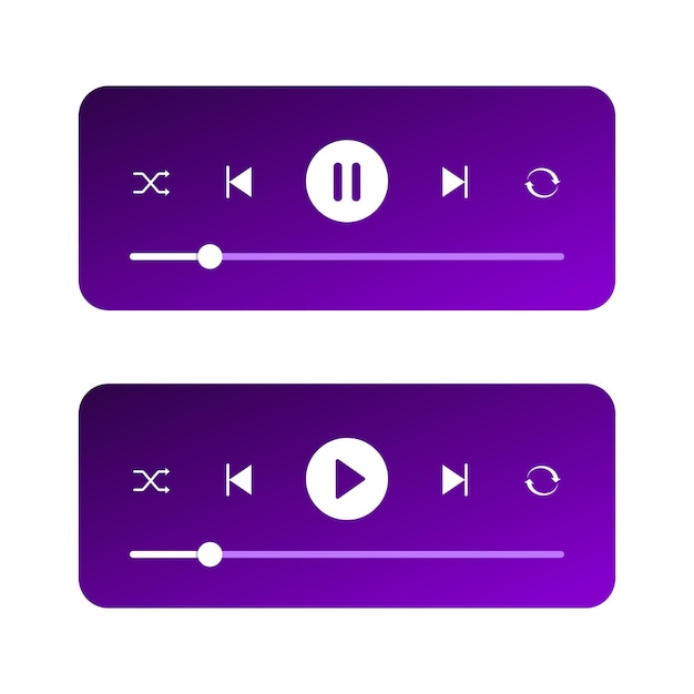 Ilustración vectorial del elemento de pantalla de la interfaz de usuario del reproductor de música