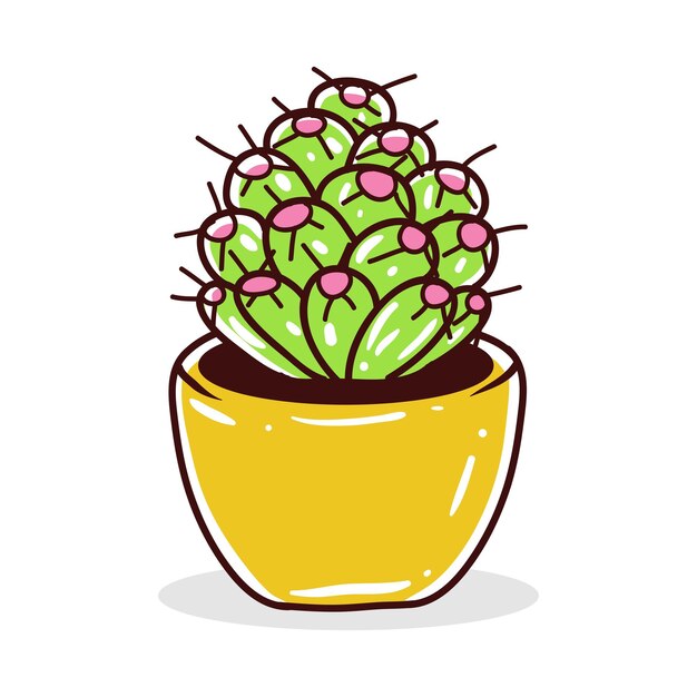 Ilustración vectorial de elementos de cactus suculentos