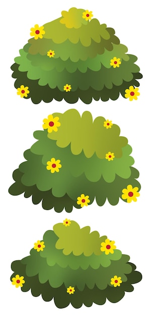 Ilustración vectorial de los elementos del conjunto de hierba