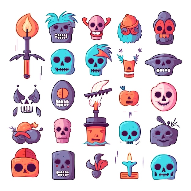 Ilustración vectorial de los elementos de Halloween