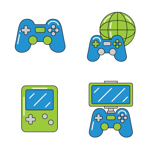 Ilustración vectorial de elementos en línea