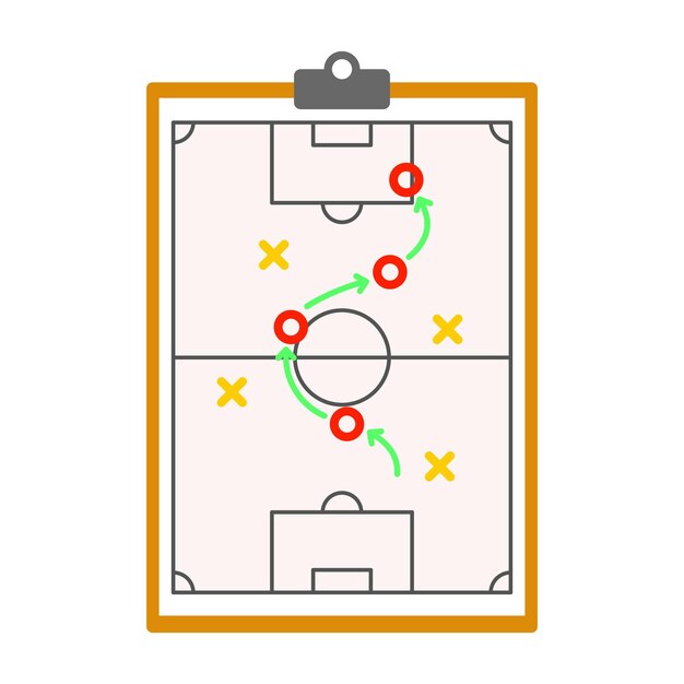 Ilustración vectorial de elementos de partidos de fútbol o fútbol Scoreboard uniforme silbato tarjetas de penalización reloj de parada de pelota de fútbol aislado en fondo blanco Concepto deportivo