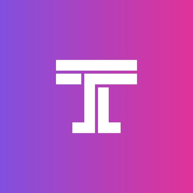Ilustración vectorial de los elementos de la plantilla del diseño del icono de la letra T