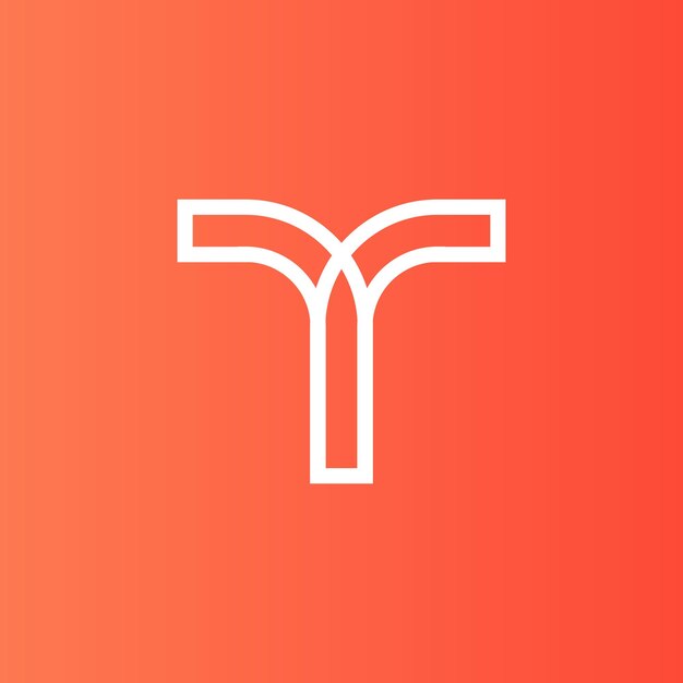 Ilustración vectorial de los elementos de la plantilla del diseño del icono de la letra T