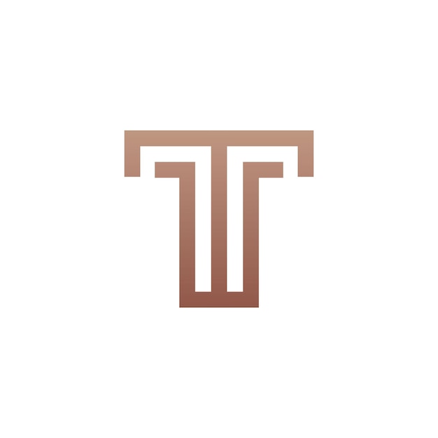 Ilustración vectorial de los elementos de la plantilla del diseño del icono de la letra T