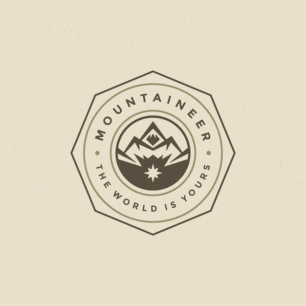 Ilustración vectorial del emblema de las montañas