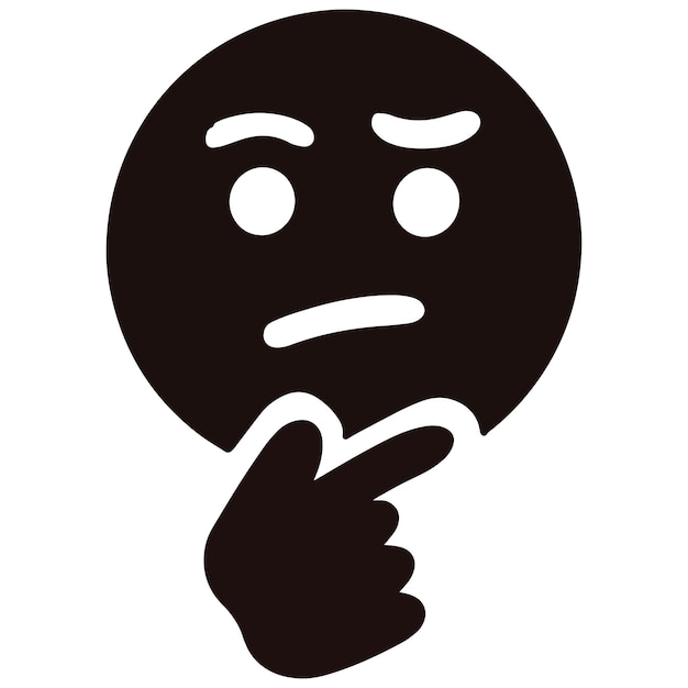Ilustración vectorial de emoticones de cara pensante