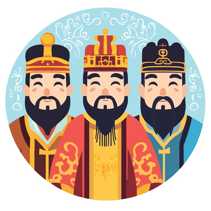 Vector ilustración vectorial encantadora de una celebración de la corte de los antiguos emperadores ilustración vectoria