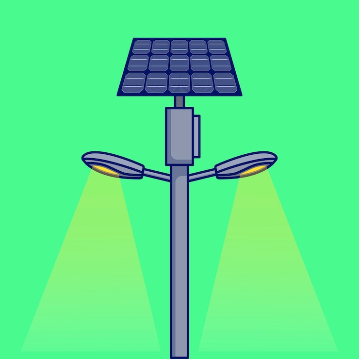 Vector ilustración vectorial de energía renovable para el diseño de iluminación ecológica