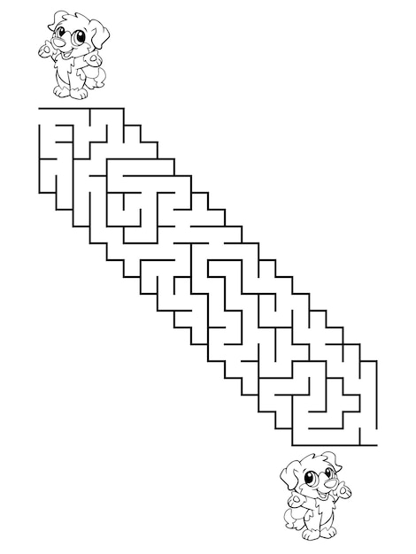 Ilustración vectorial de enigmas y laberintos para niños