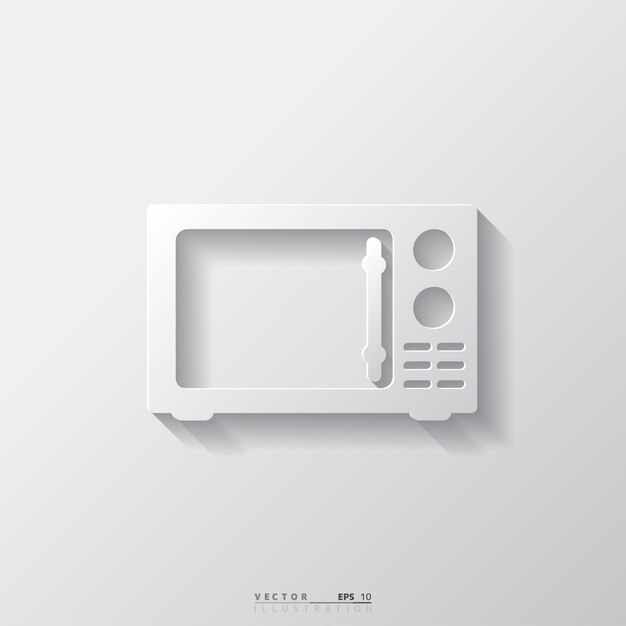 Ilustración vectorial del equipo de cocina del icono de microondas