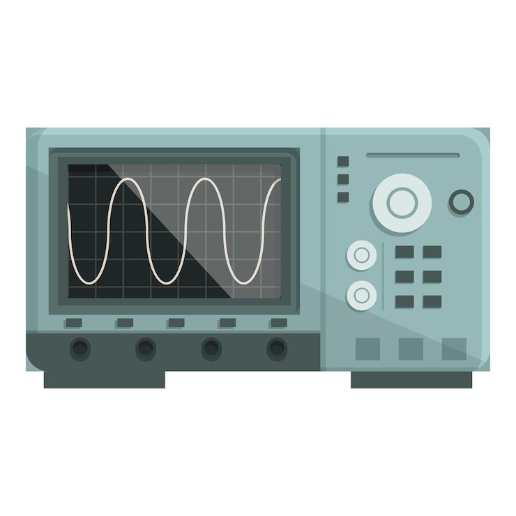 Vector ilustración vectorial del equipo de osciloscopio digital