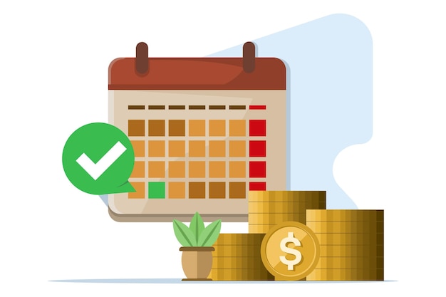 Ilustración vectorial Escala de pago de salarios Concepto de programa de pago automático exitoso