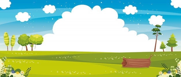 Ilustración vectorial de la escena de la naturaleza