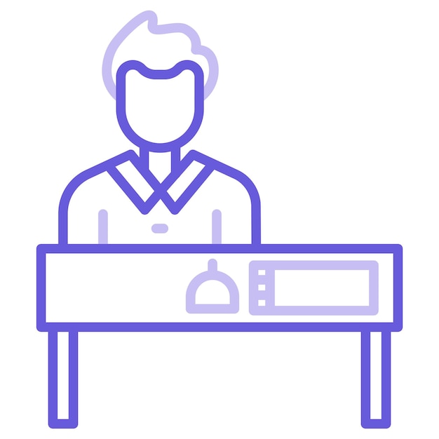 Ilustración vectorial del escritorio de información