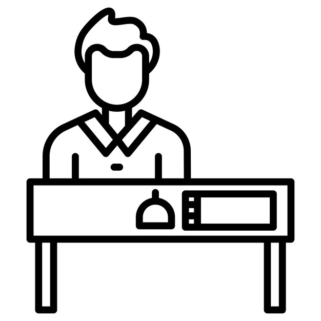 Ilustración vectorial del escritorio de información