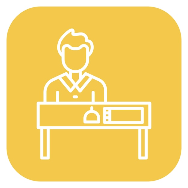 Ilustración vectorial del escritorio de información