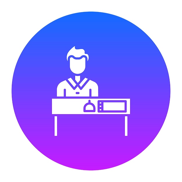 Ilustración vectorial del escritorio de información