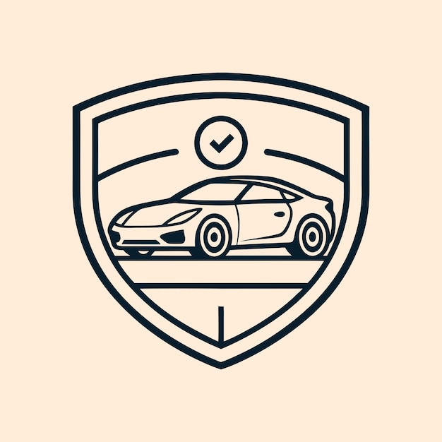Ilustración vectorial del escudo interior del automóvil