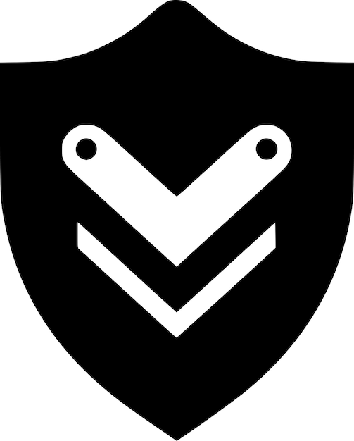 Vector ilustración vectorial de escudo minimalista y logotipo plano