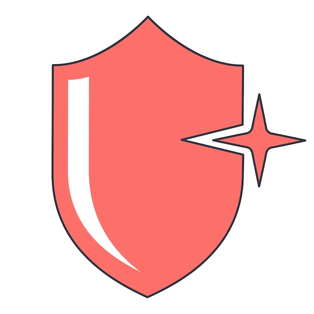 Ilustración vectorial de un escudo rojo