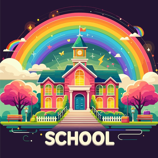 Ilustración vectorial de la escuela instituto lugar educativo colegio generado ai