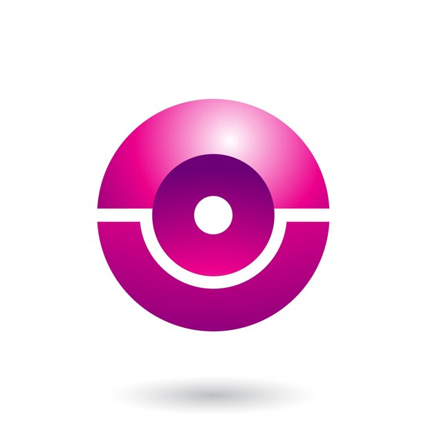 Ilustración vectorial de esfera brillante futurista magenta