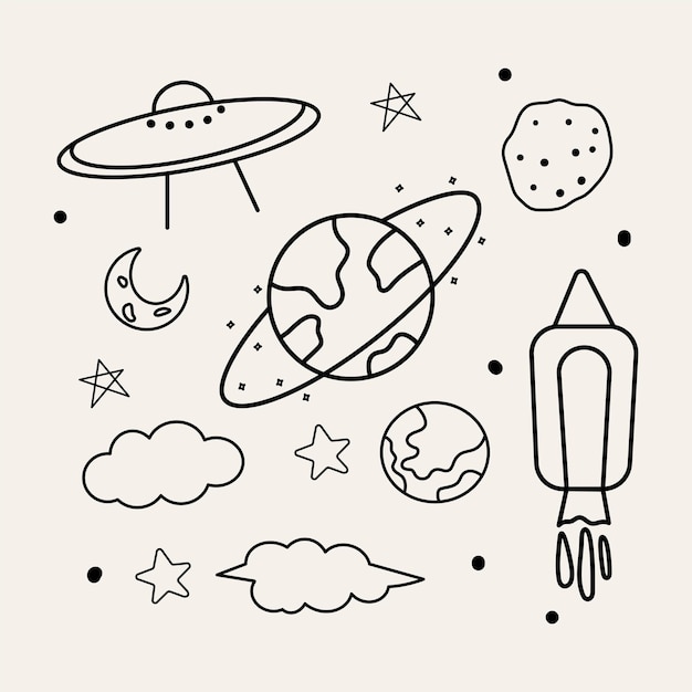 Vector ilustración vectorial del espacio exterior